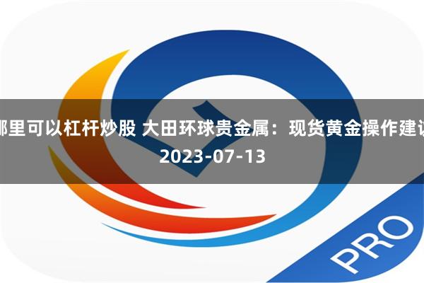 哪里可以杠杆炒股 大田环球贵金属：现货黄金操作建议2023-07-13