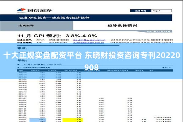 十大正规实盘配资平台 东晓财投资咨询专刊20220908