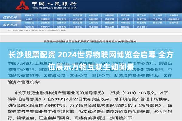 长沙股票配资 2024世界物联网博览会启幕 全方位展示万物互联生动图景