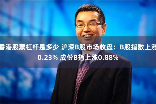 香港股票杠杆是多少 沪深B股市场收盘：B股指数上涨0.23% 成份B指上涨0.88%